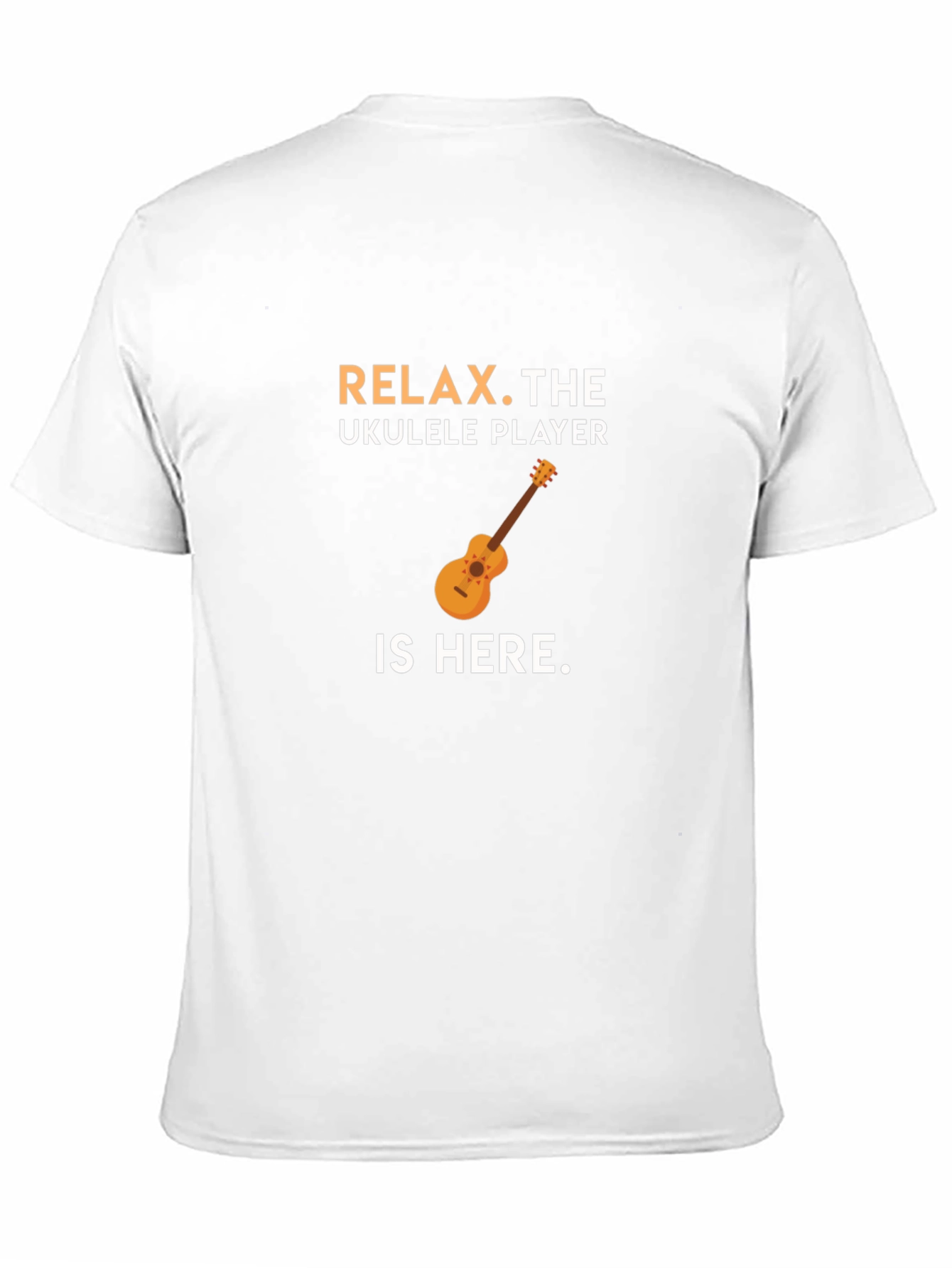 Relax Ukulele Player Graphic Tee - Black Cotton T-Shirt