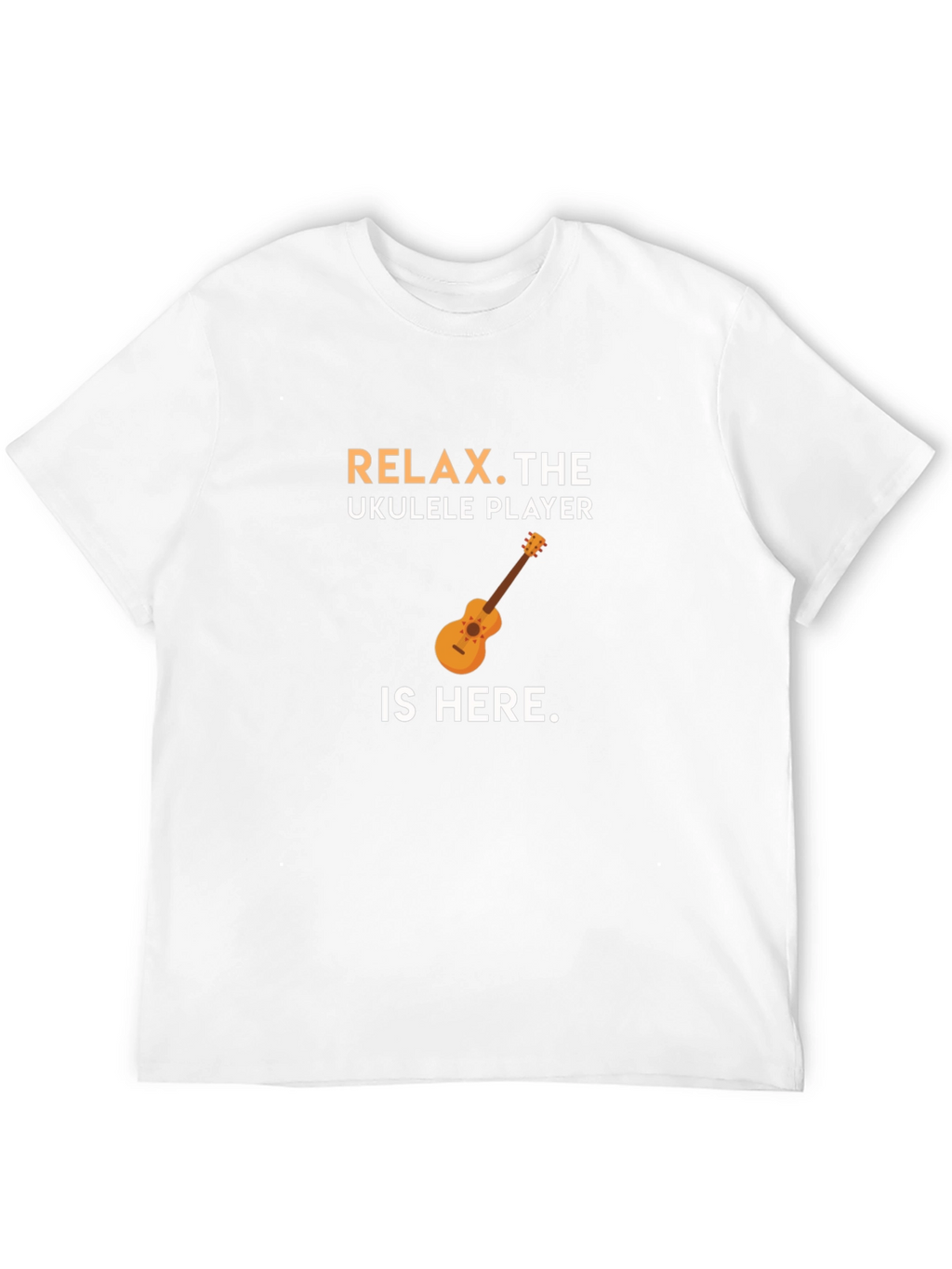 Relax Ukulele Player Graphic Tee - Black Cotton T-Shirt