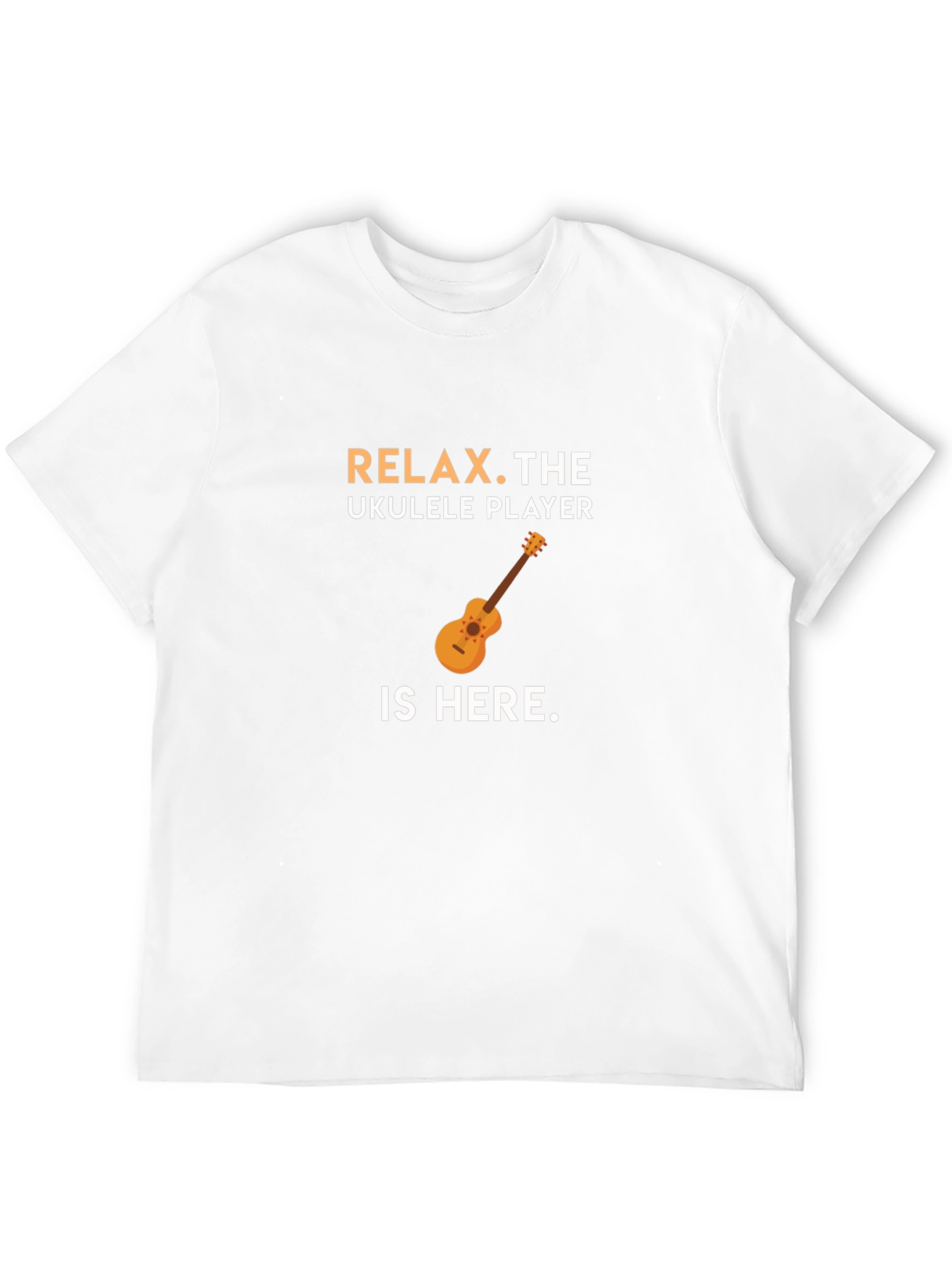 Relax Ukulele Player Graphic Tee - Black Cotton T-Shirt