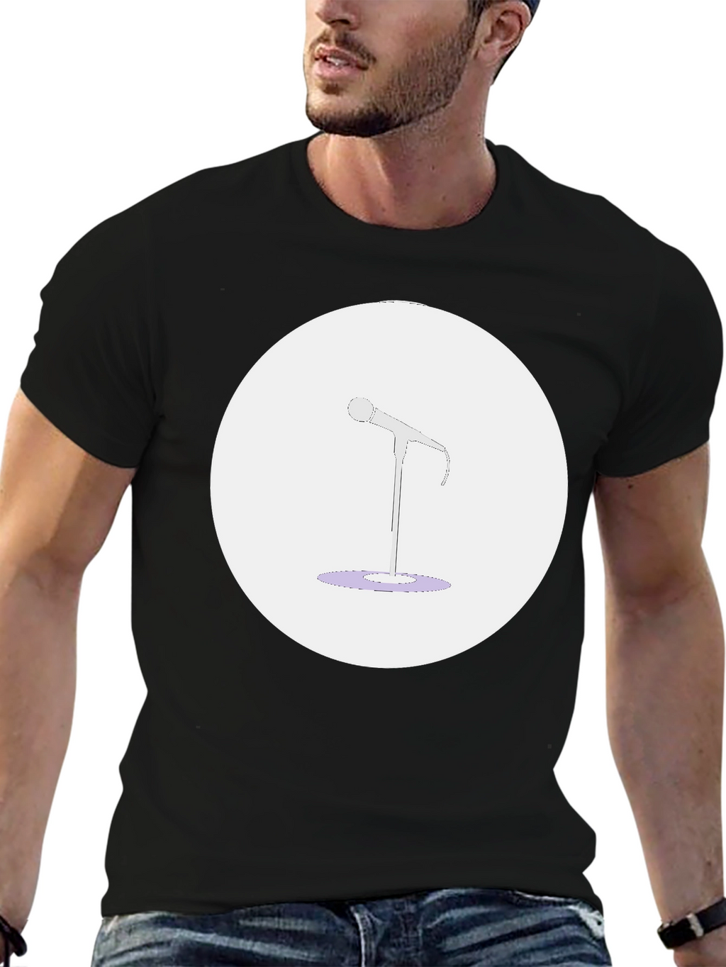 Microphone Graphic Tee - Music Lovers T-Shirt