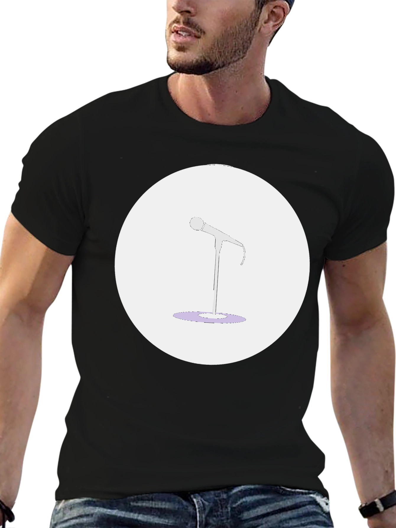 Microphone Graphic Tee - Music Lovers T-Shirt
