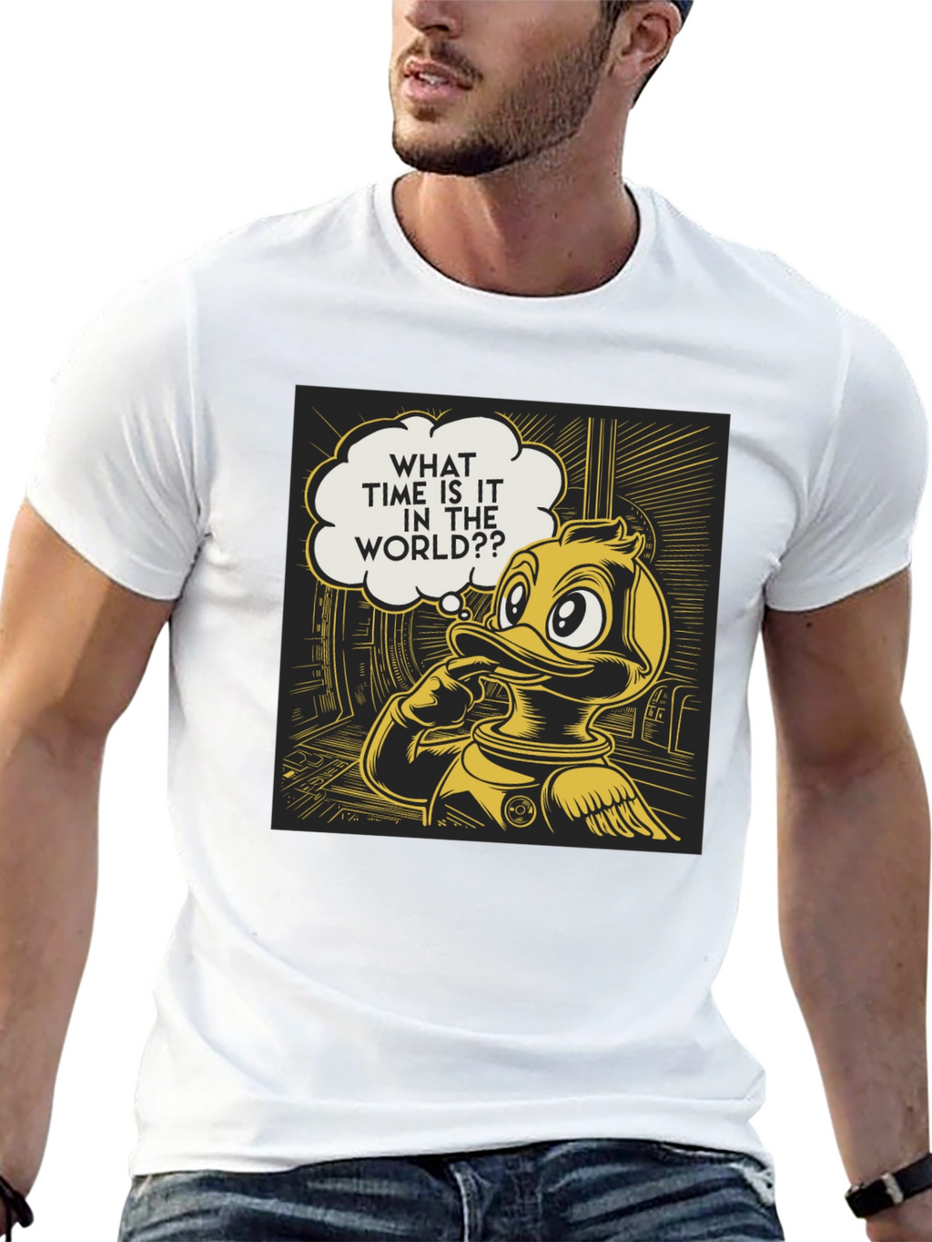 Duck in Space T-Shirt - What Time Is It?