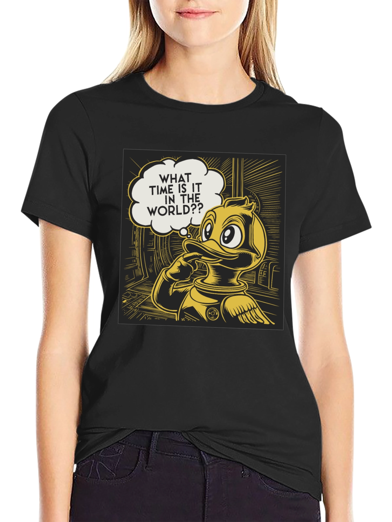 Duck in Space T-Shirt - What Time Is It?