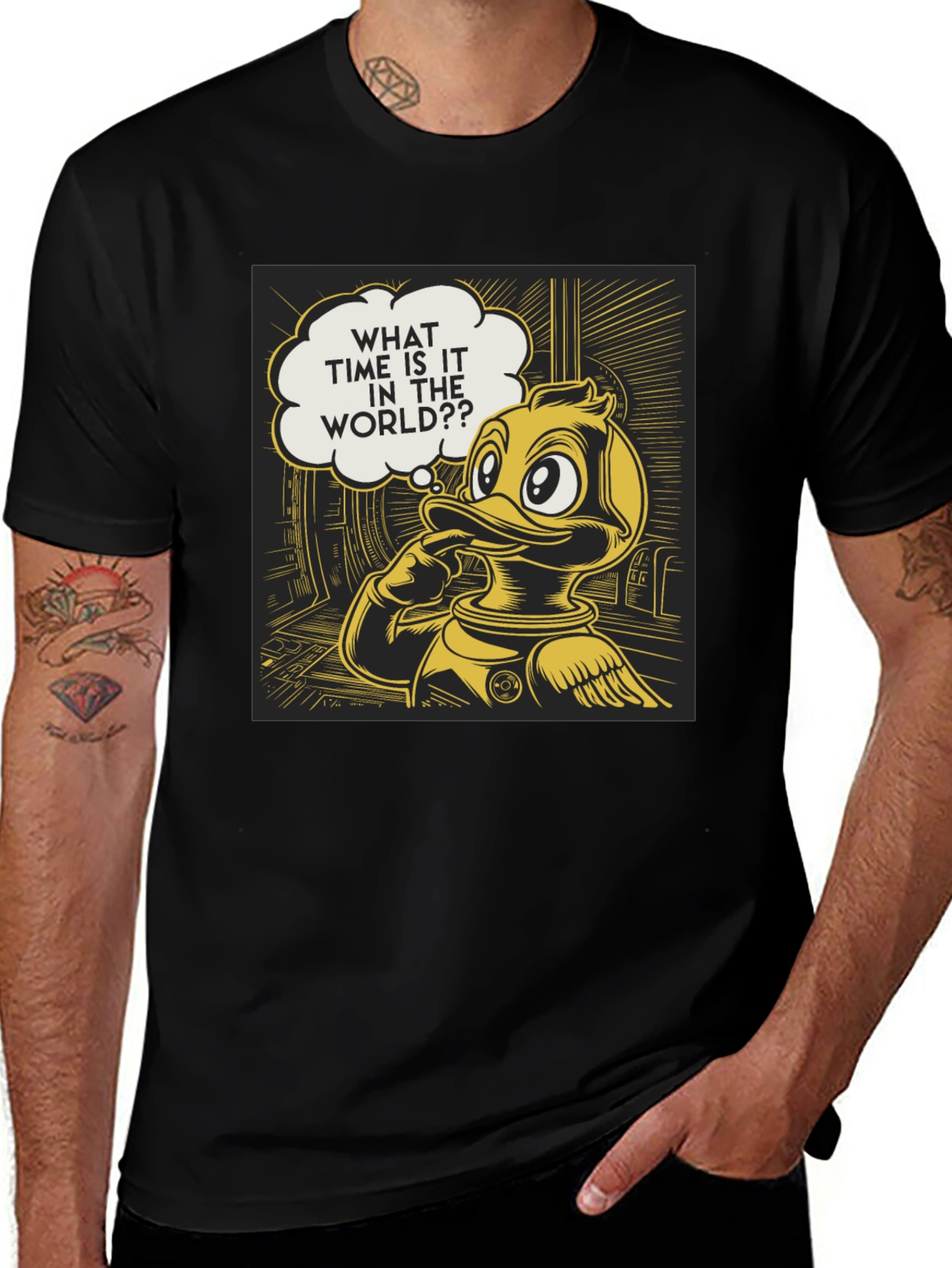 Duck in Space T-Shirt - What Time Is It?
