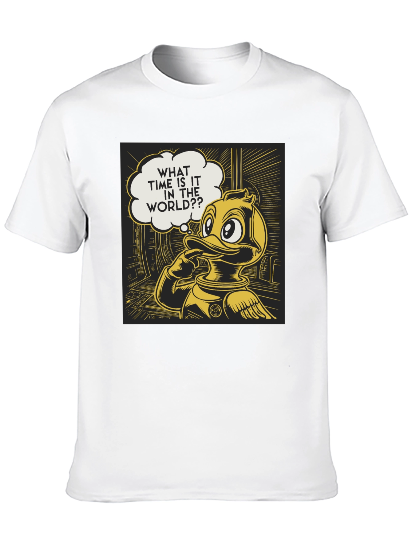 Duck in Space T-Shirt - What Time Is It?