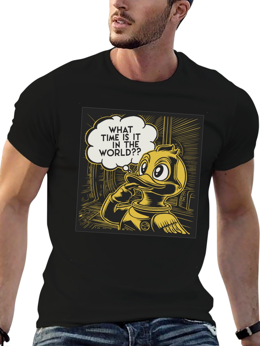 Duck in Space T-Shirt - What Time Is It?