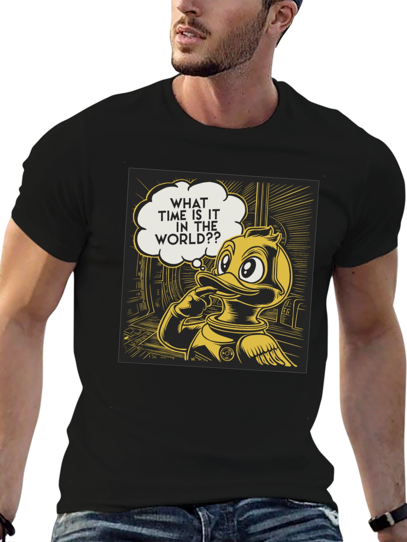 Duck in Space T-Shirt - What Time Is It?