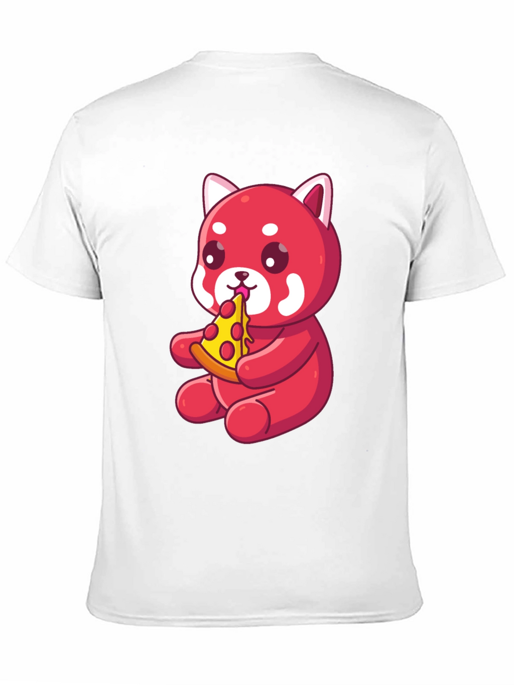 Cute Red Panda Eating Pizza Graphic T-Shirt