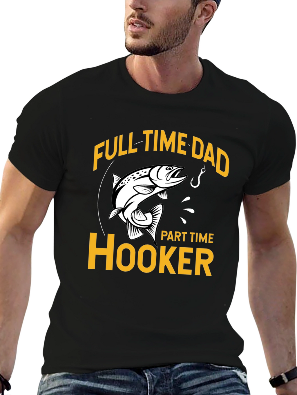 Full Time Dad Part Time Hooker Fishing T-Shirt