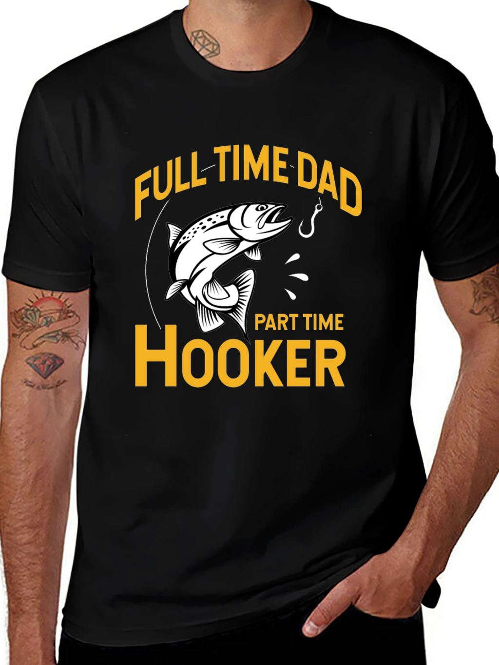 Full Time Dad Part Time Hooker Fishing T-Shirt