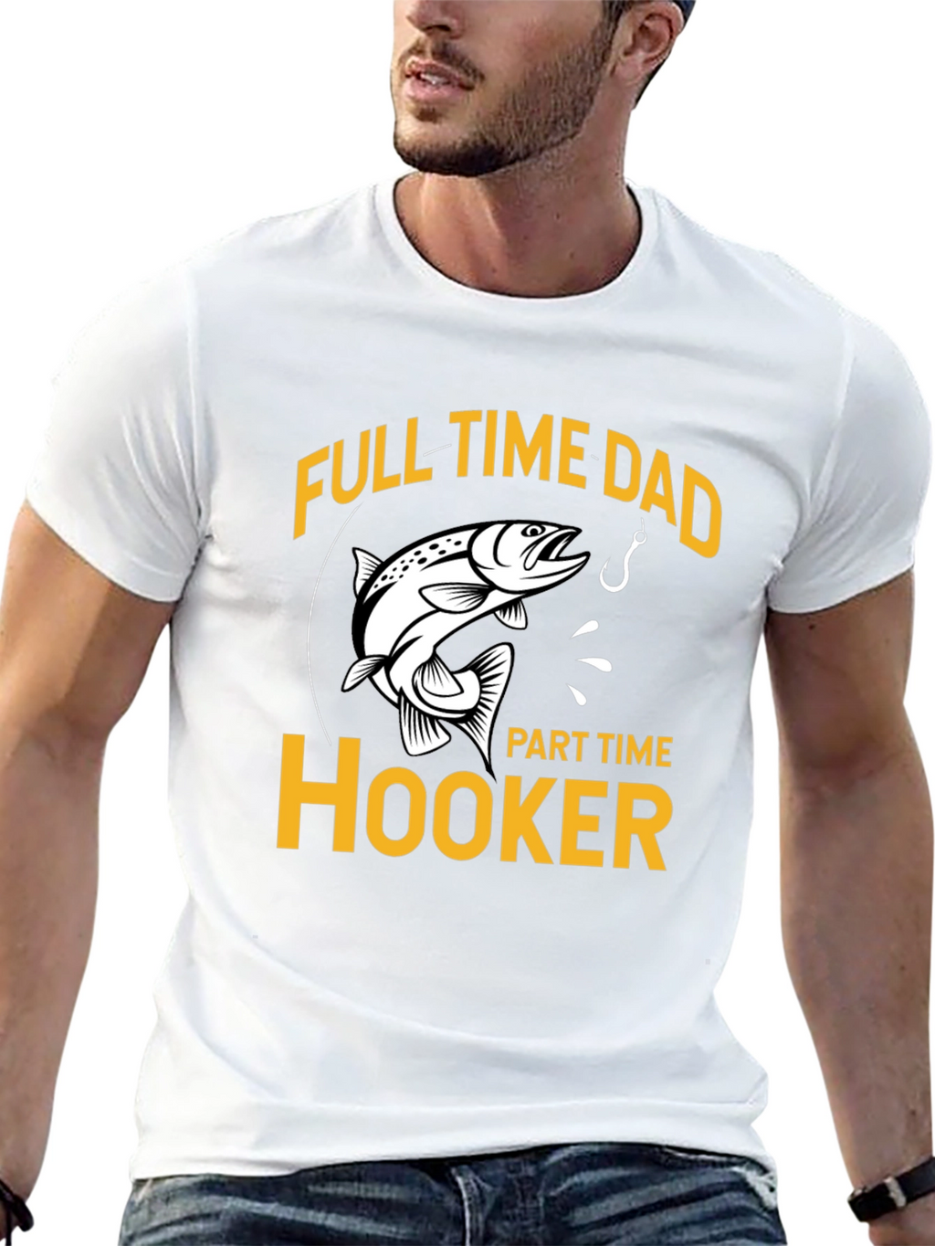 Full Time Dad Part Time Hooker Fishing T-Shirt