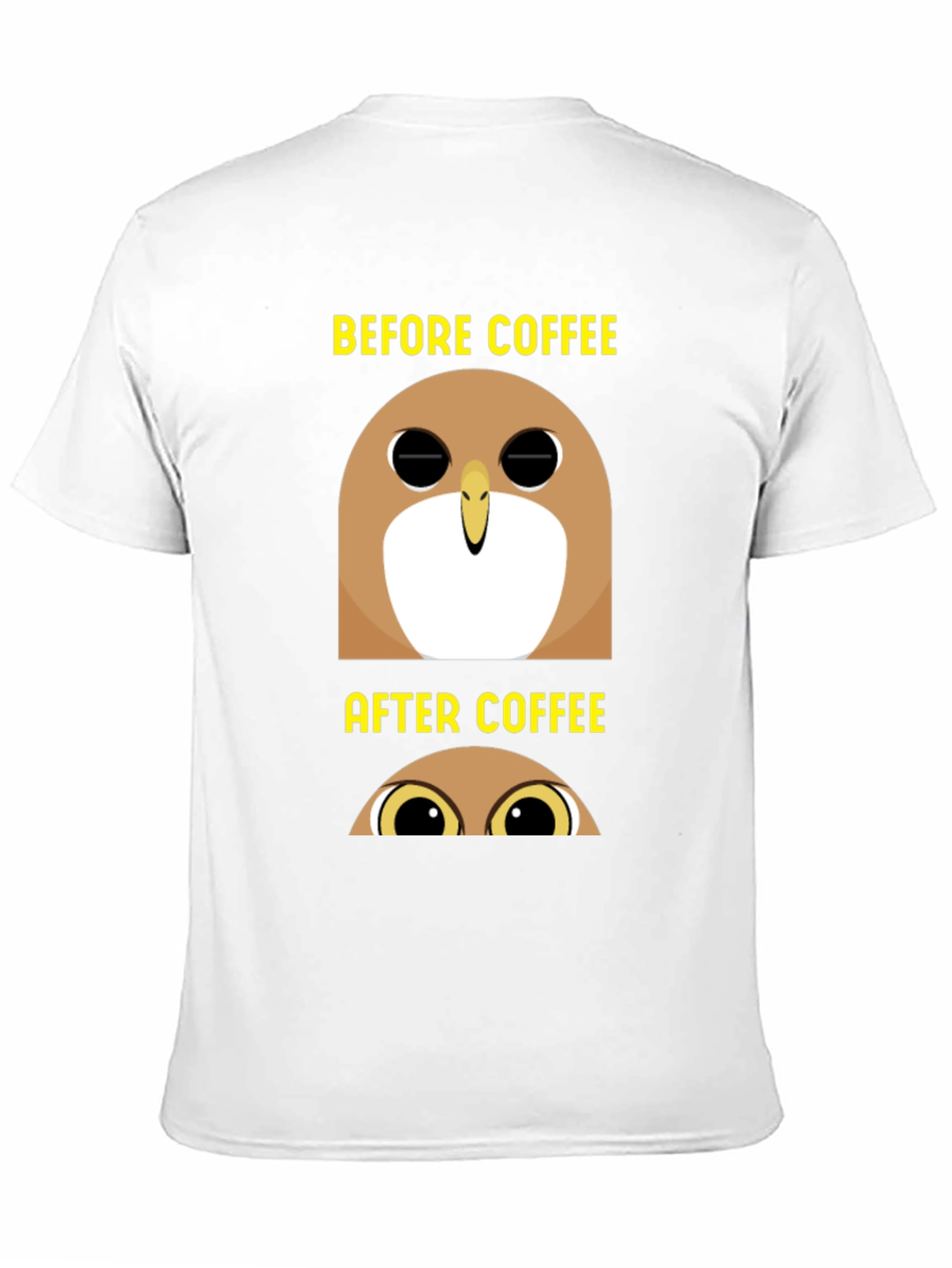Before & After Coffee Owl T-Shirt - Black