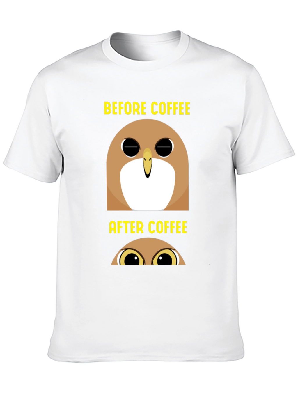 Before & After Coffee Owl T-Shirt - Black
