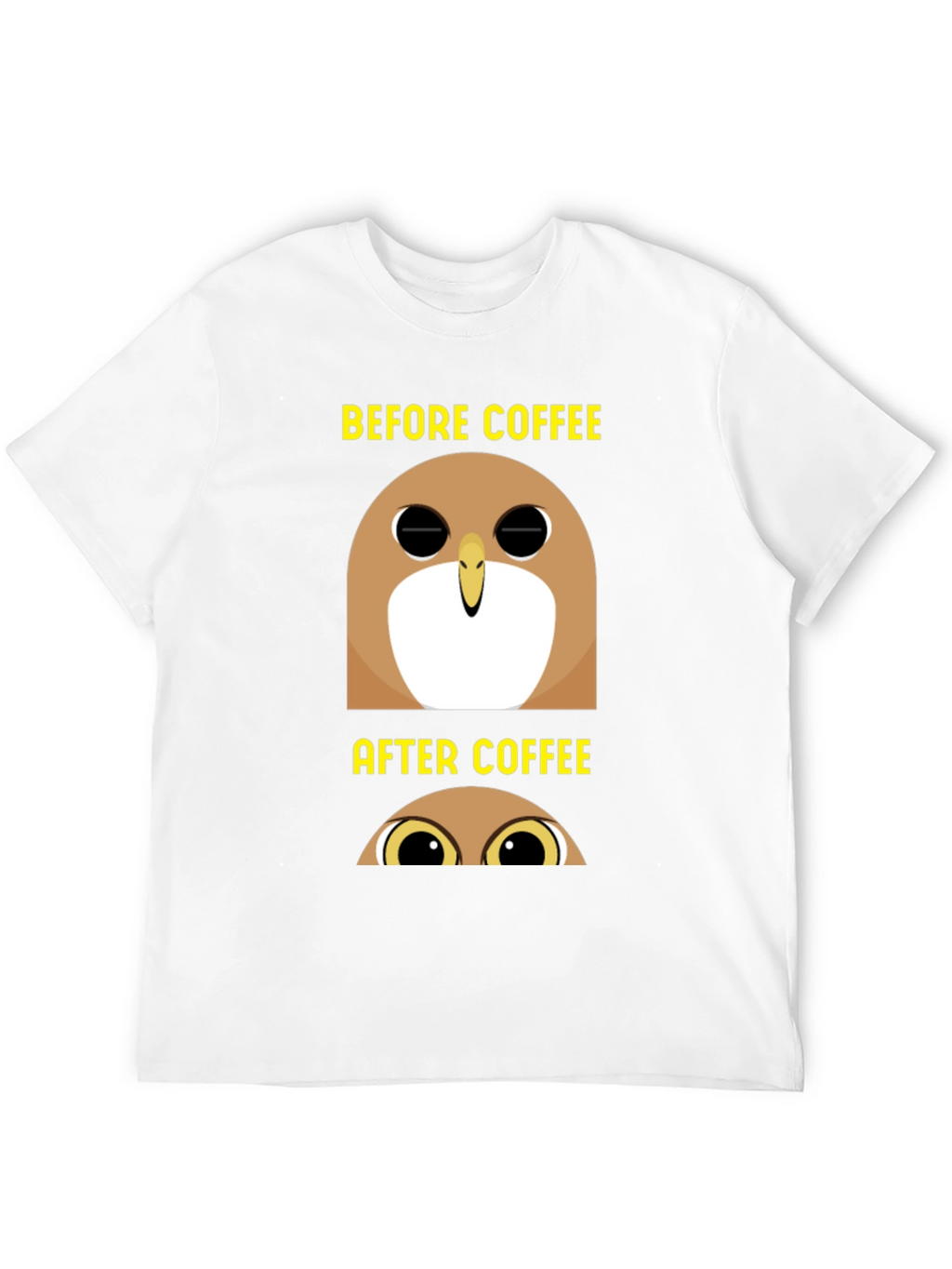 Before & After Coffee Owl T-Shirt - Black