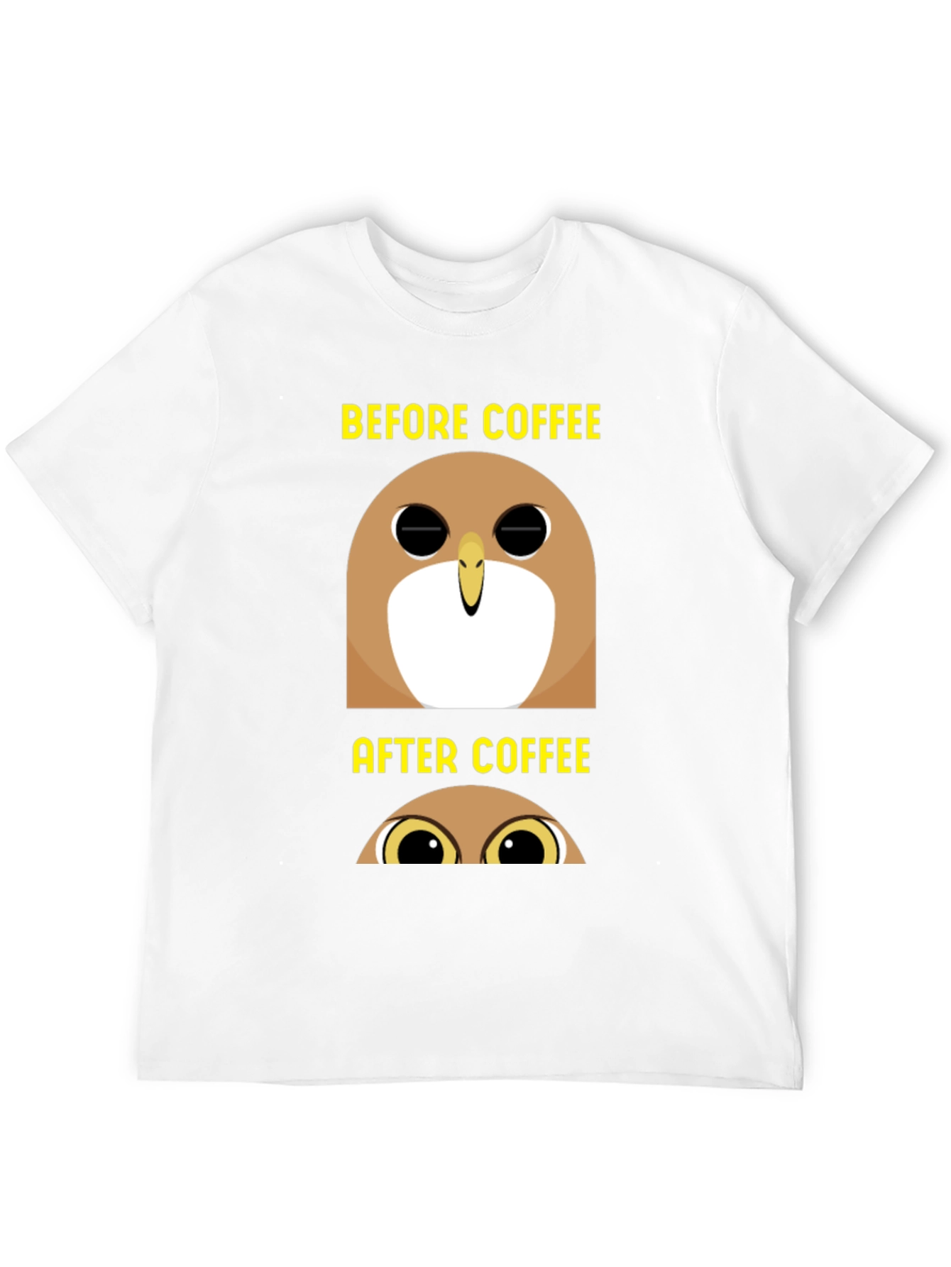 Before & After Coffee Owl T-Shirt - Black