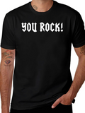 You Rock! Graphic Tee - Black Casual T-Shirt