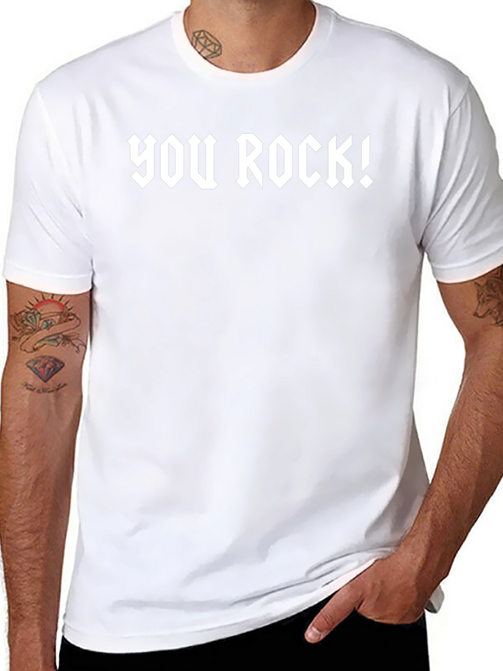 You Rock! Graphic Tee - Black Casual T-Shirt