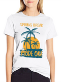 Spring Break Mode On Black Graphic Tee