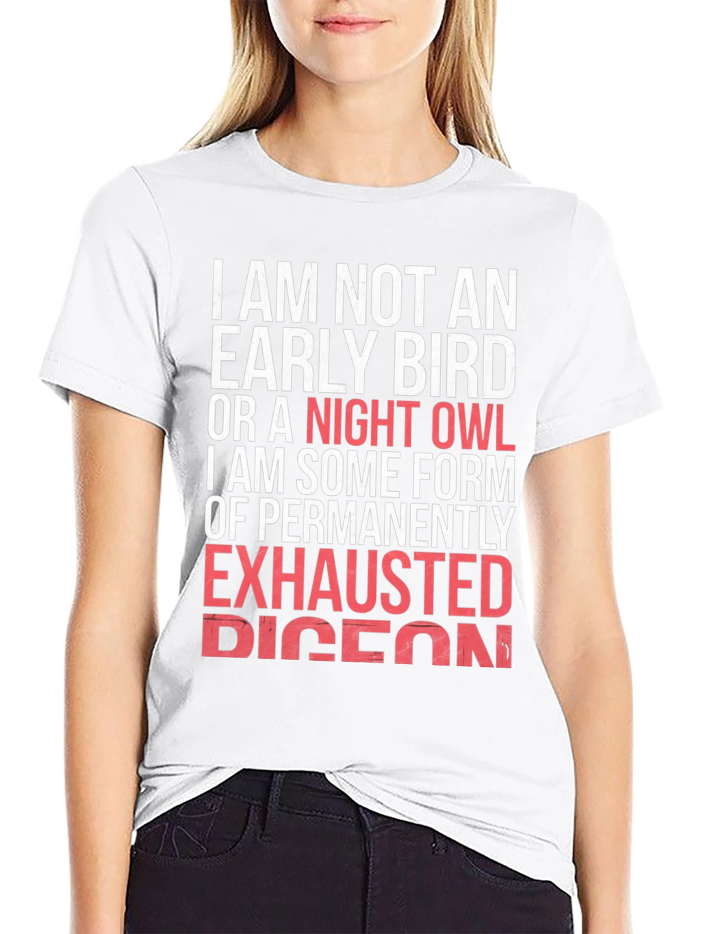 Funny Exhausted Pigeon Graphic T-Shirt
