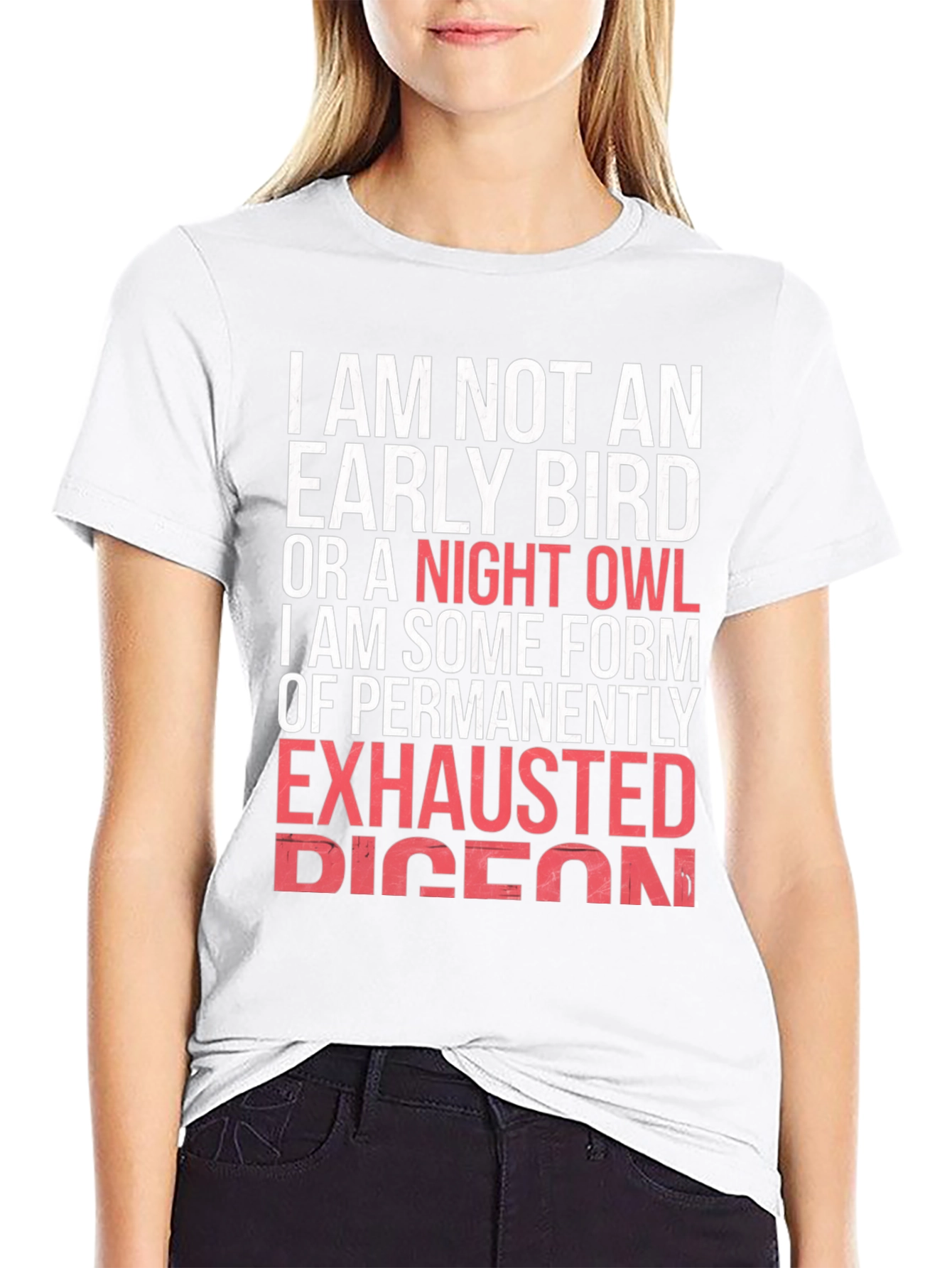 Funny Exhausted Pigeon Graphic T-Shirt