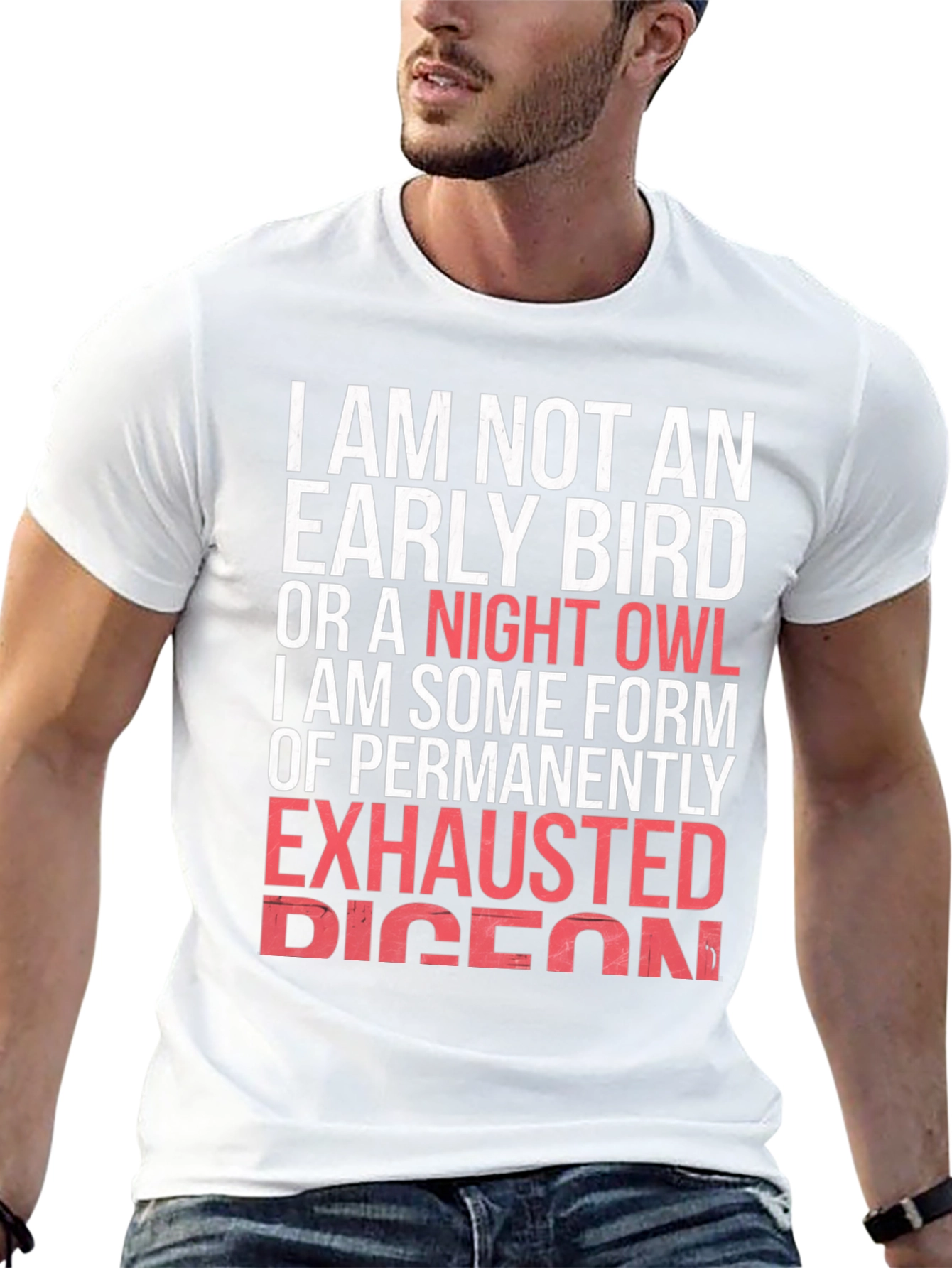 Funny Exhausted Pigeon Graphic T-Shirt