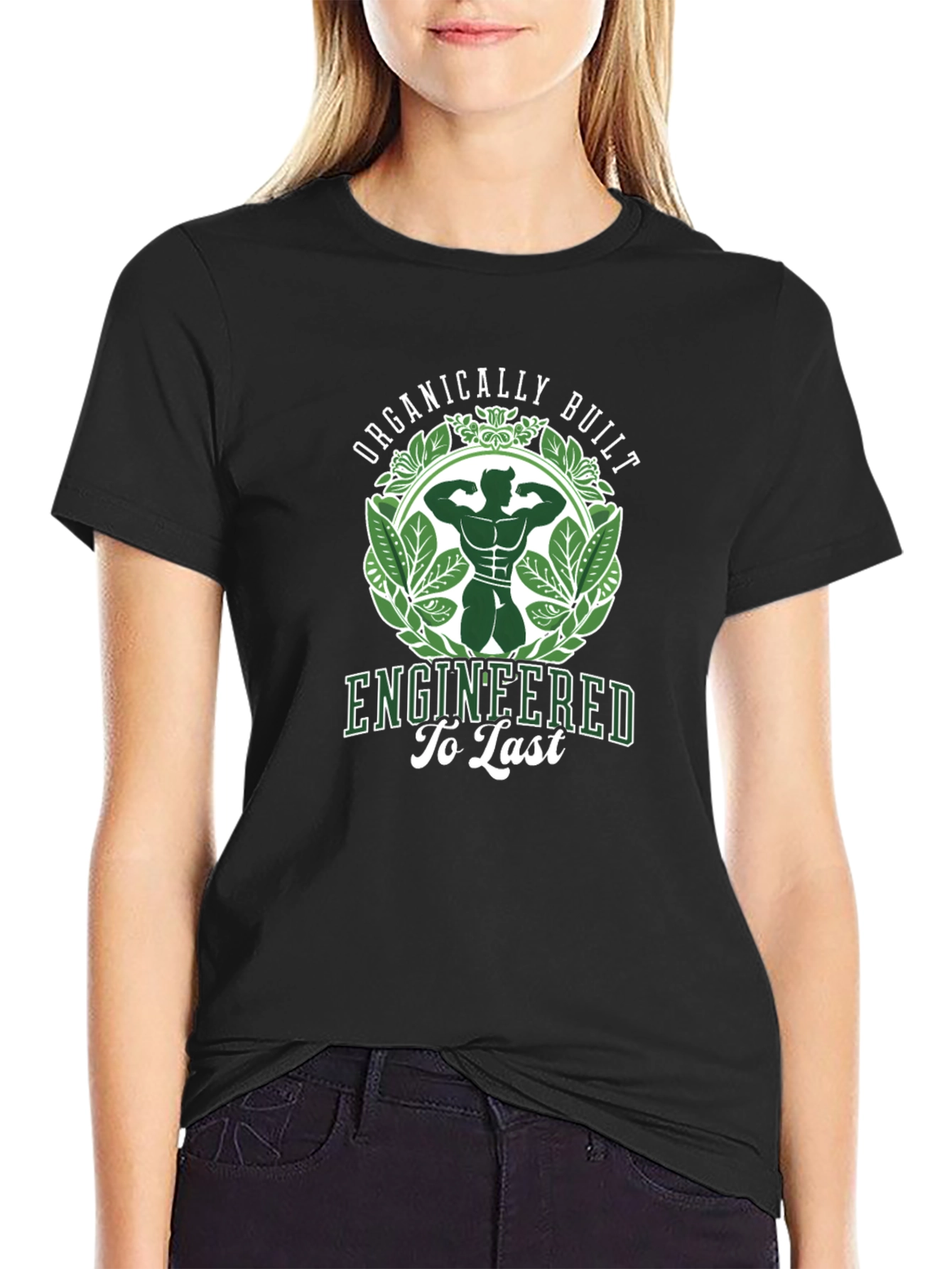 Organically Built Mens Black Graphic T-Shirt