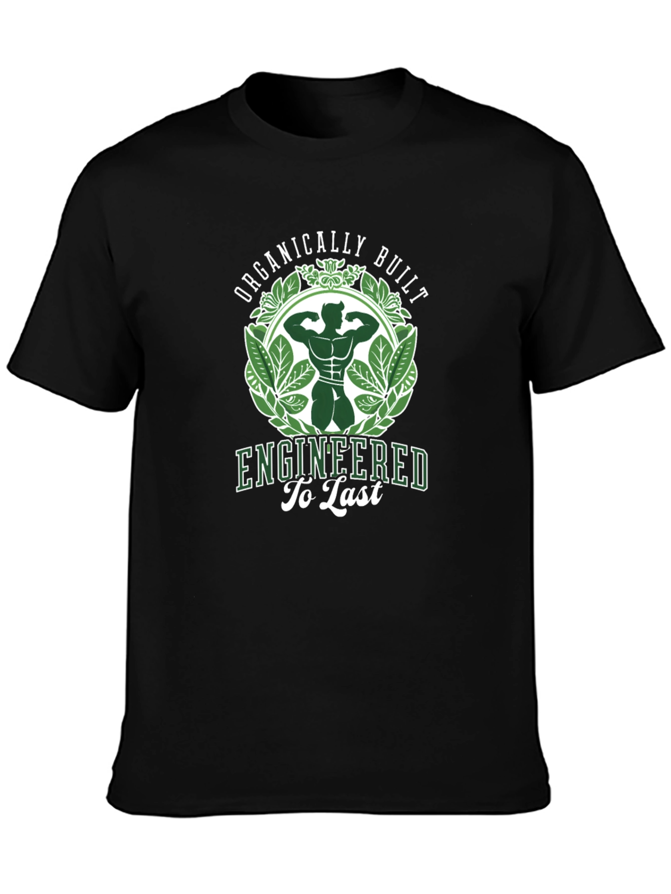 Organically Built Mens Black Graphic T-Shirt