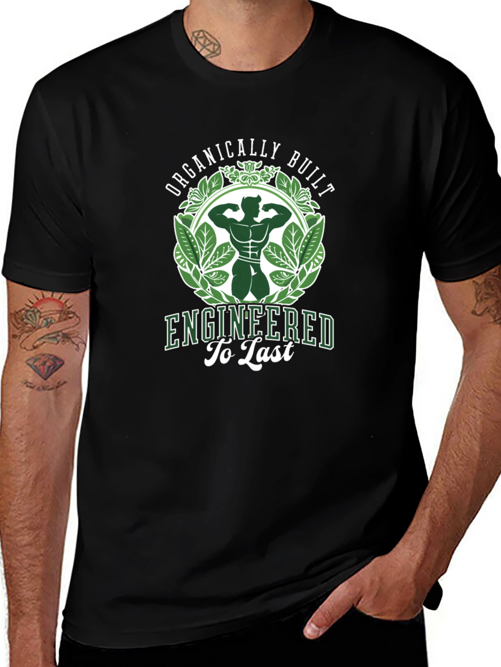 Organically Built Mens Black Graphic T-Shirt