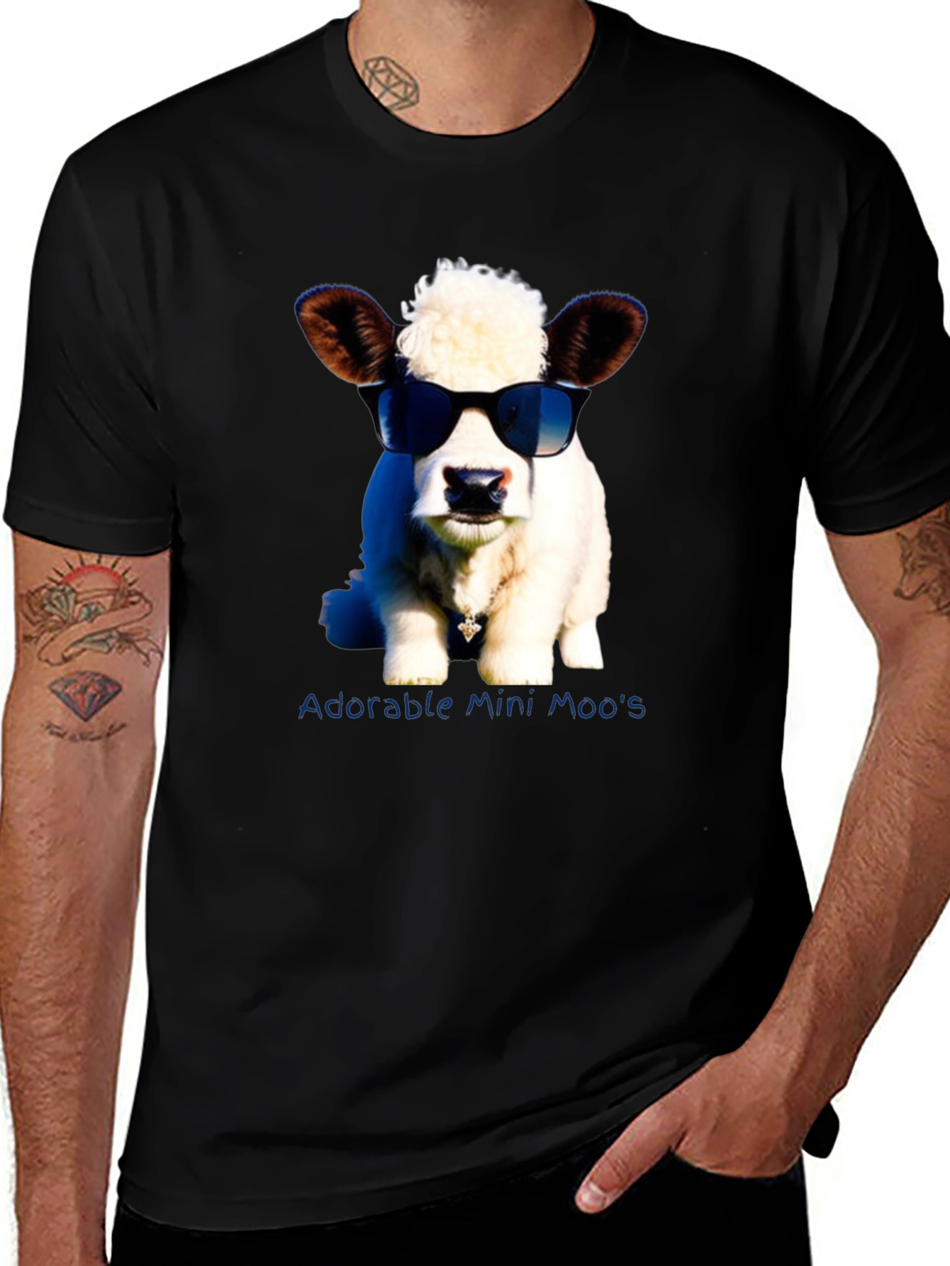 Adorable Mini Moos T-Shirt - Novelty Cow Tee