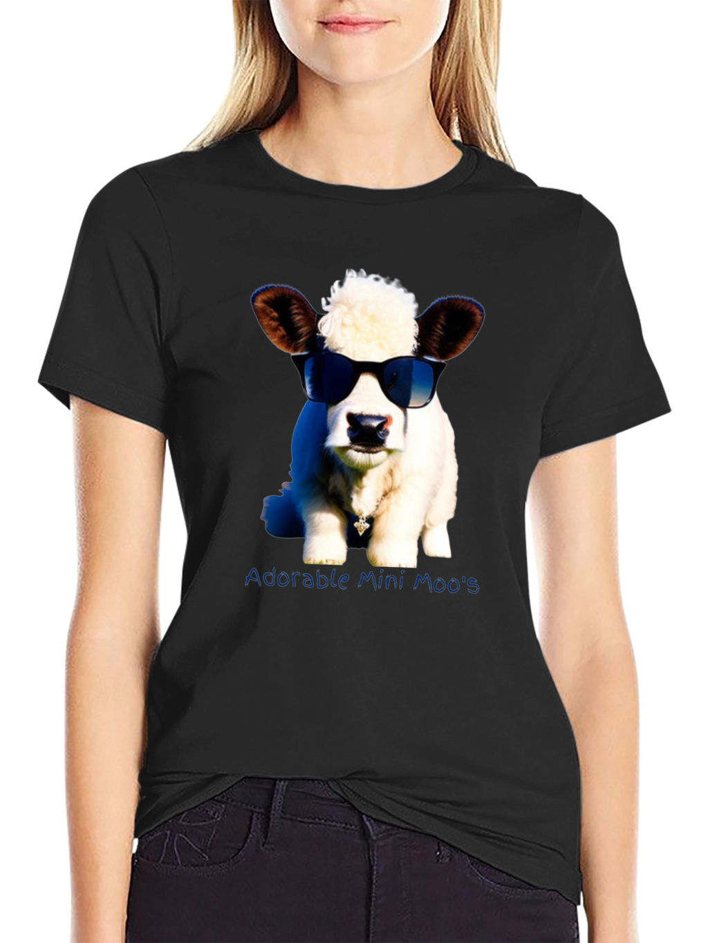 Adorable Mini Moos T-Shirt - Novelty Cow Tee