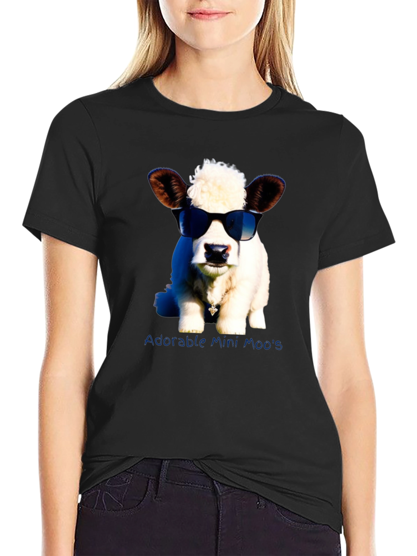 Adorable Mini Moos T-Shirt - Novelty Cow Tee