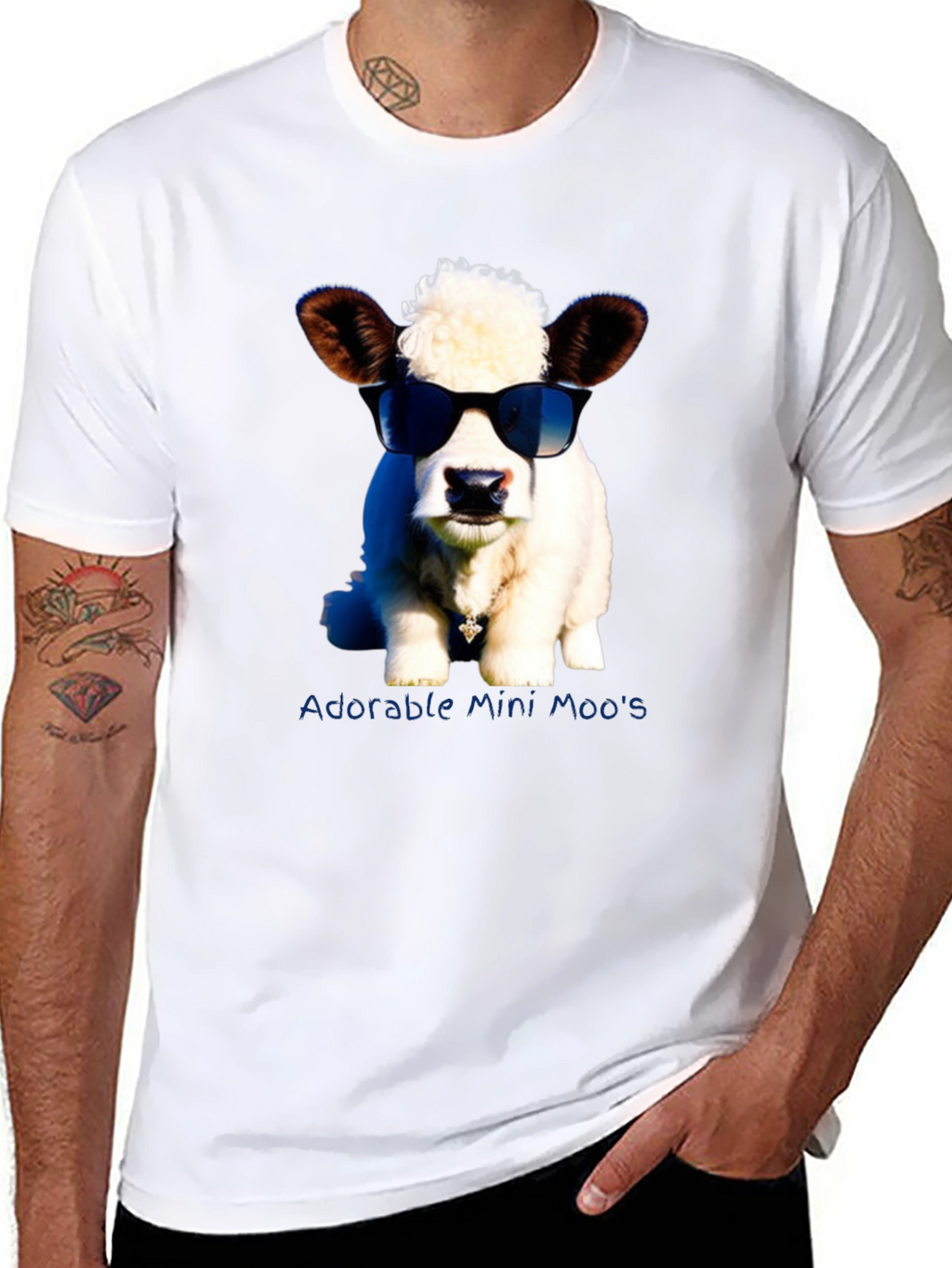 Adorable Mini Moos T-Shirt - Novelty Cow Tee