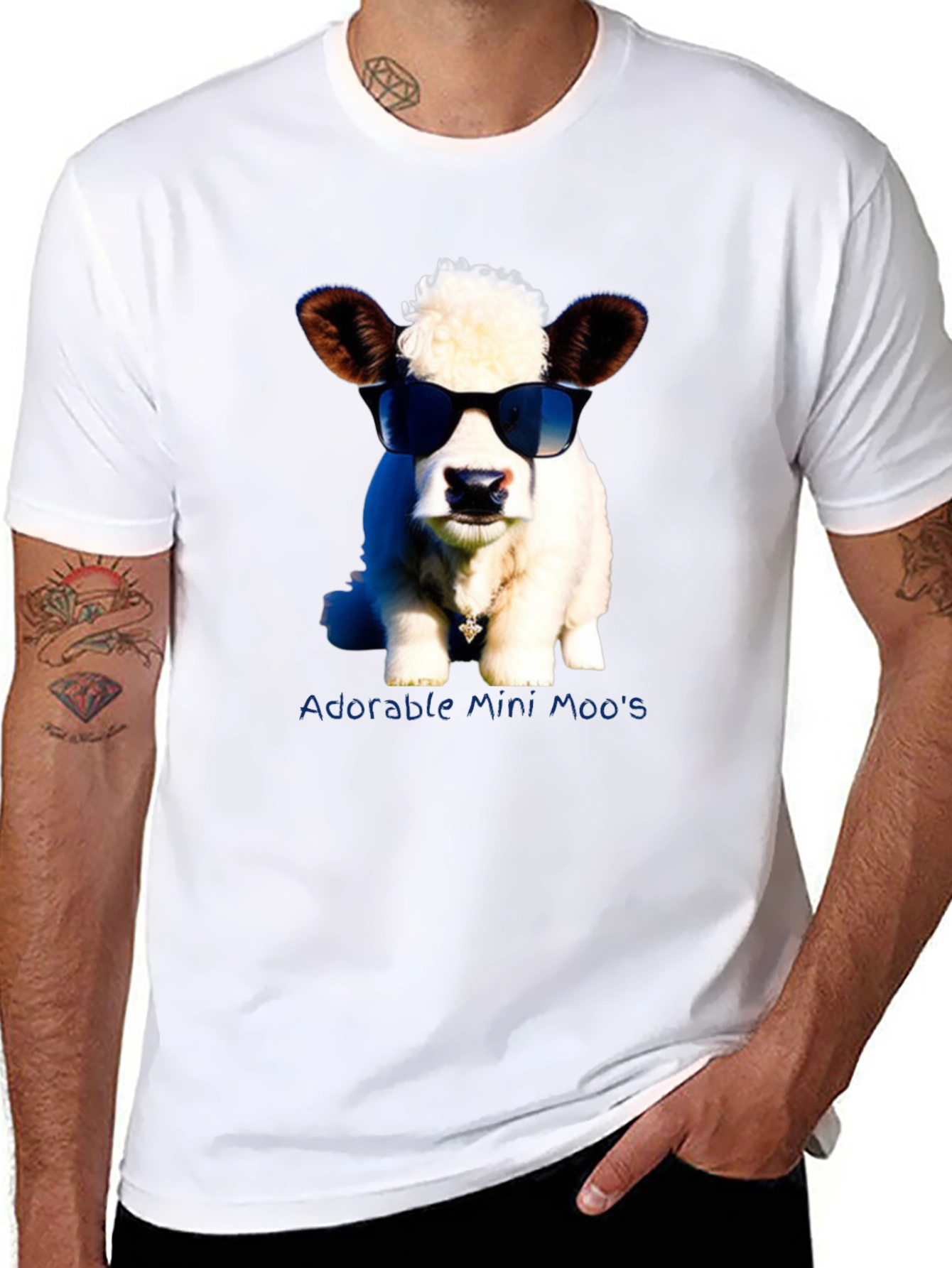Adorable Mini Moos T-Shirt - Novelty Cow Tee