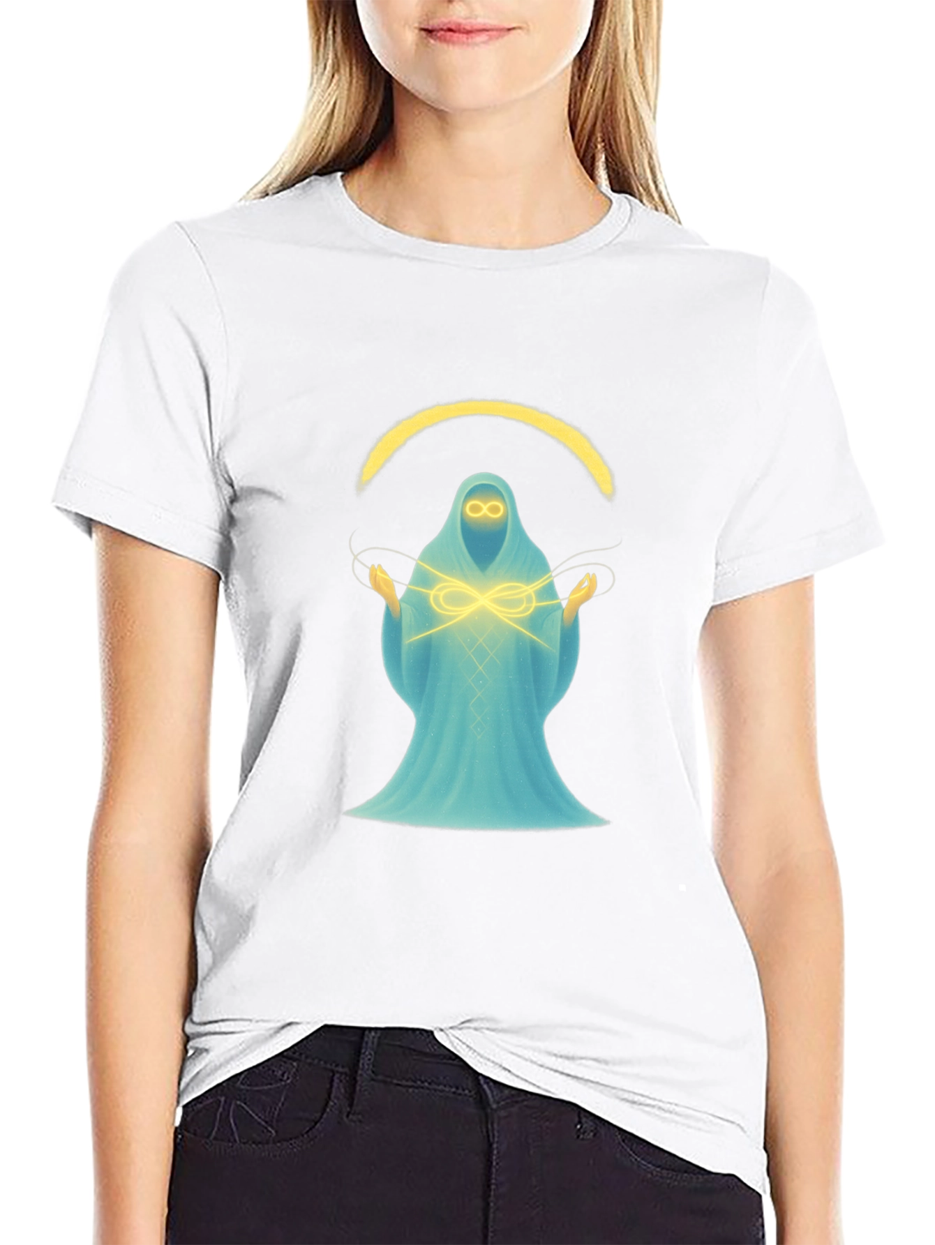 Mystic Spirit Graphic Tee - Black Cotton Blend