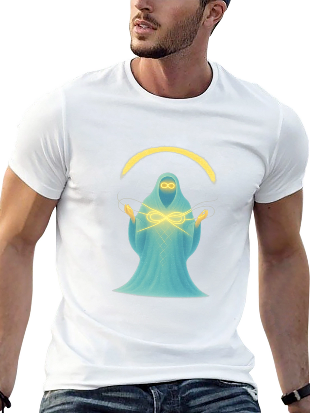 Mystic Spirit Graphic Tee - Black Cotton Blend