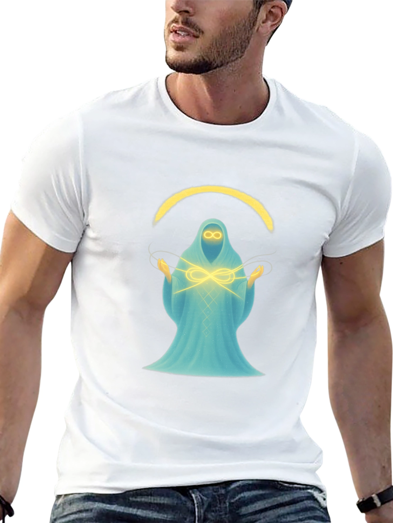 Mystic Spirit Graphic Tee - Black Cotton Blend