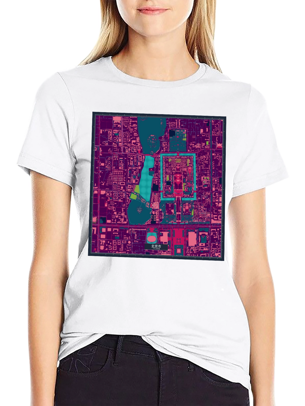 Beijing China City Map Graphic T-Shirt