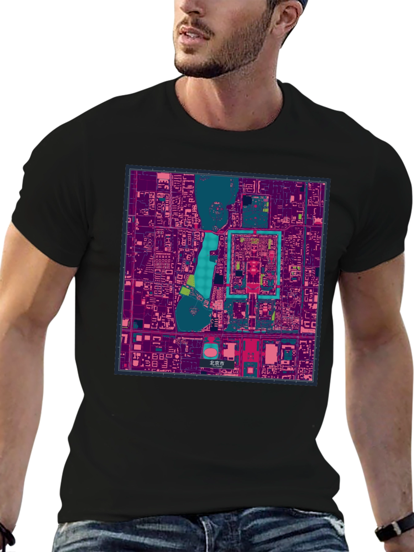 Beijing China City Map Graphic T-Shirt