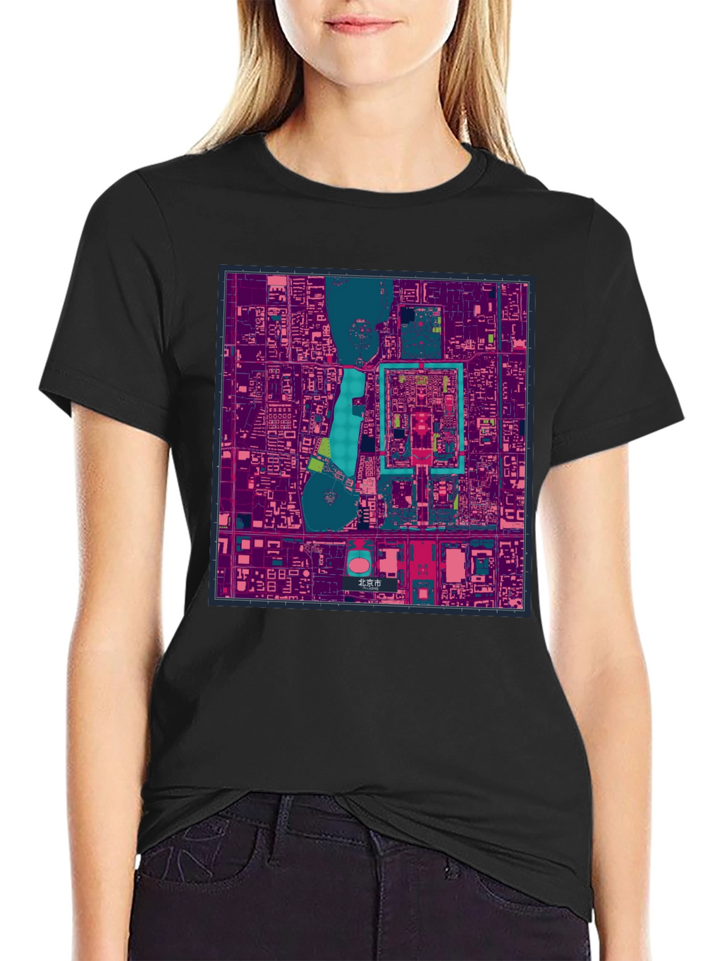 Beijing China City Map Graphic T-Shirt