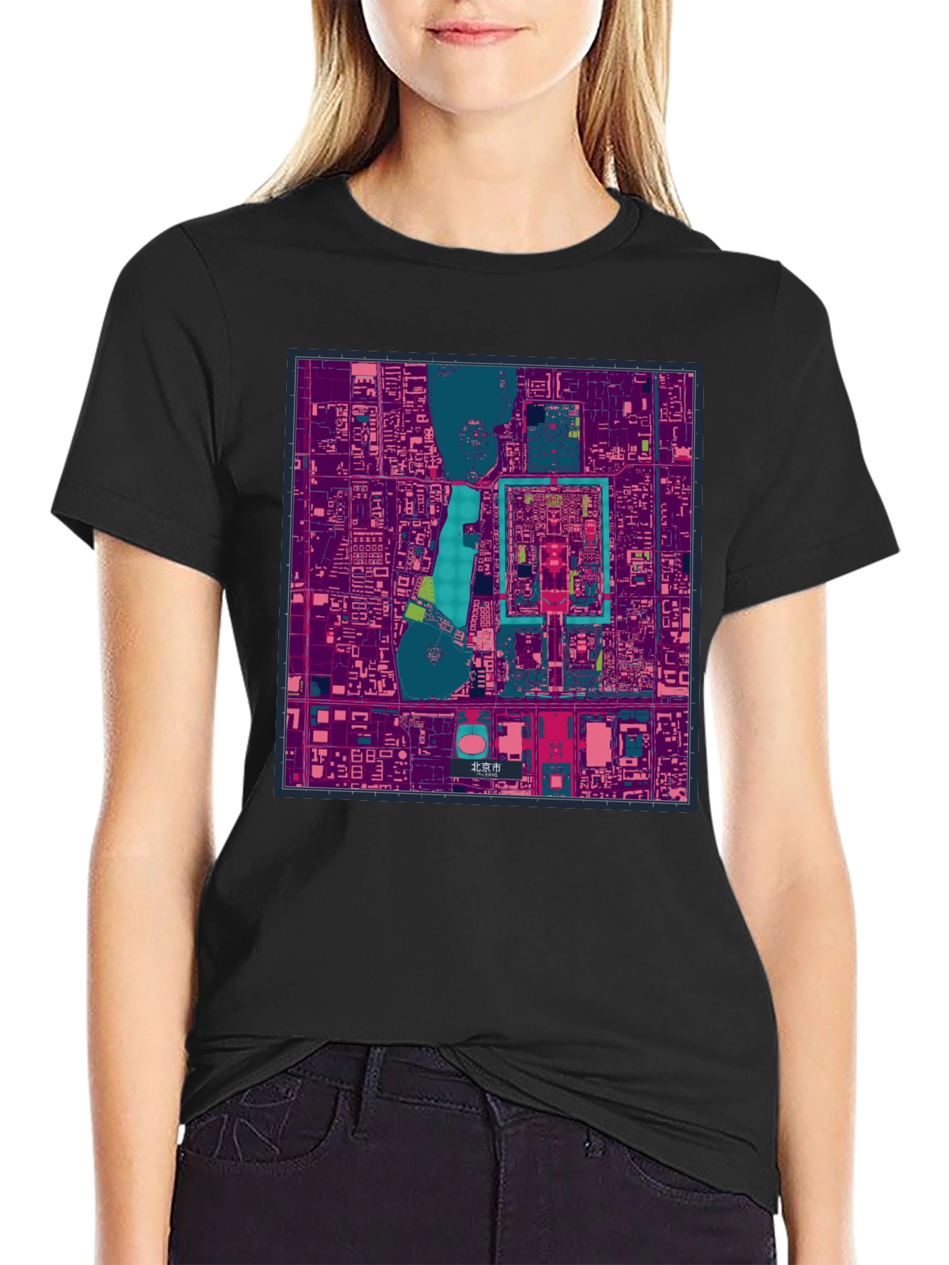 Beijing China City Map Graphic T-Shirt