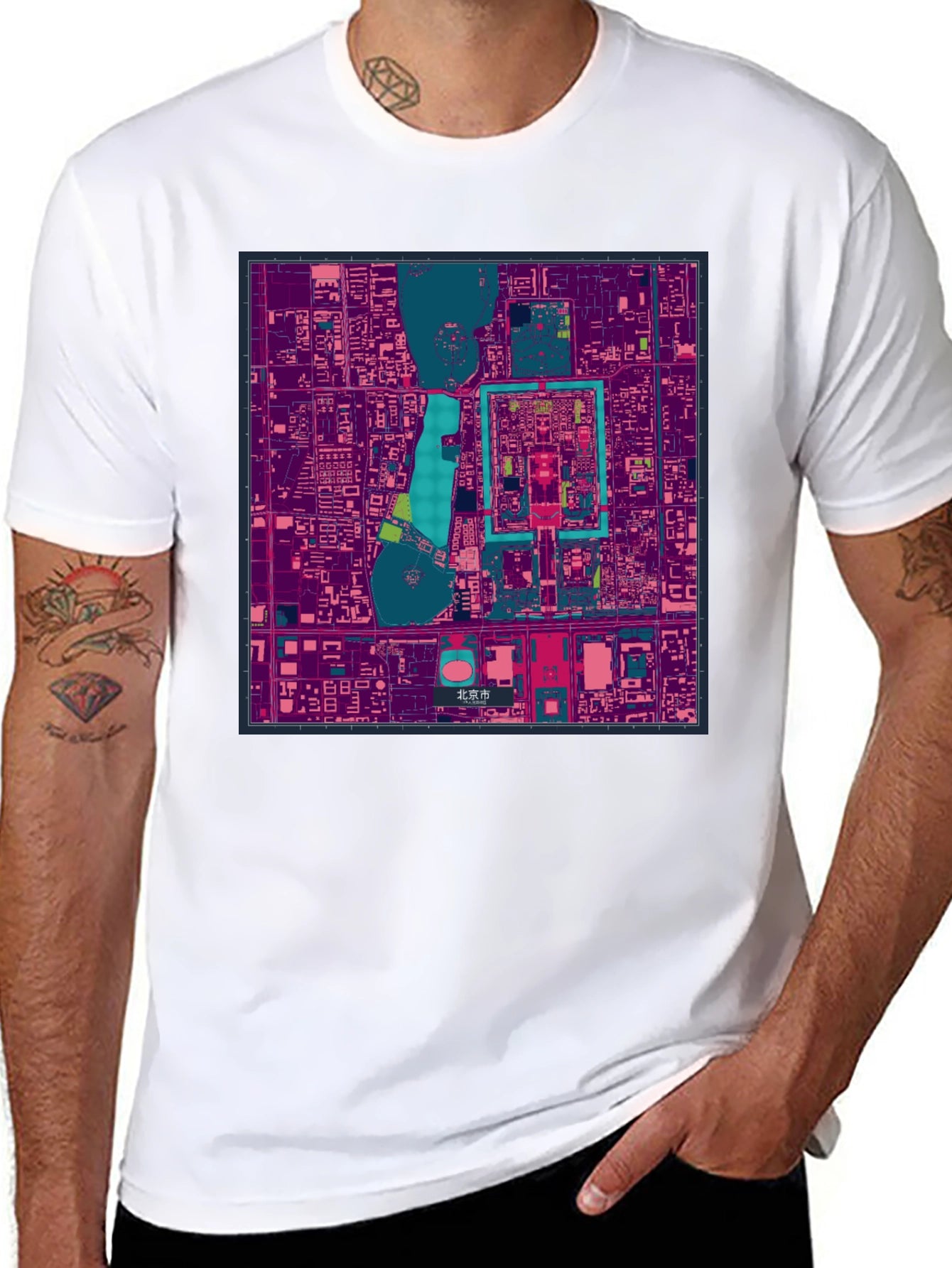 Beijing China City Map Graphic T-Shirt