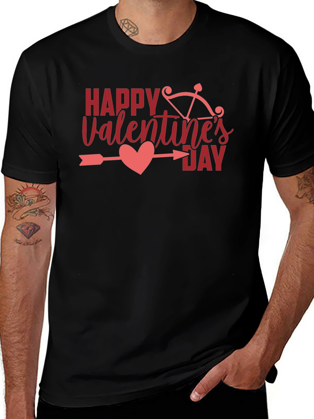 Valentines Day Cupid Arrow Heart Graphic Tee