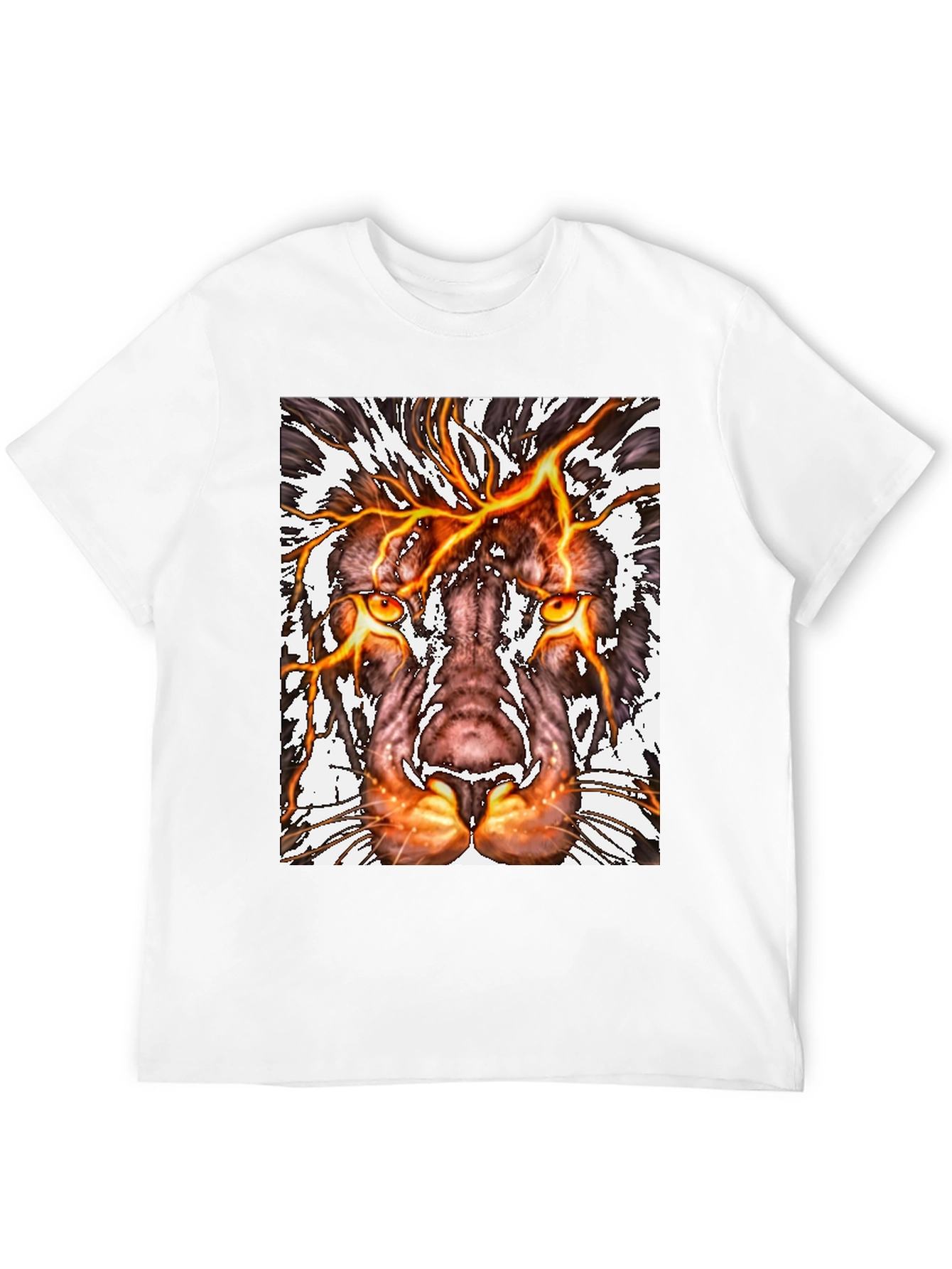 Fiery Lion Graphic Tee - Bold Animal Print