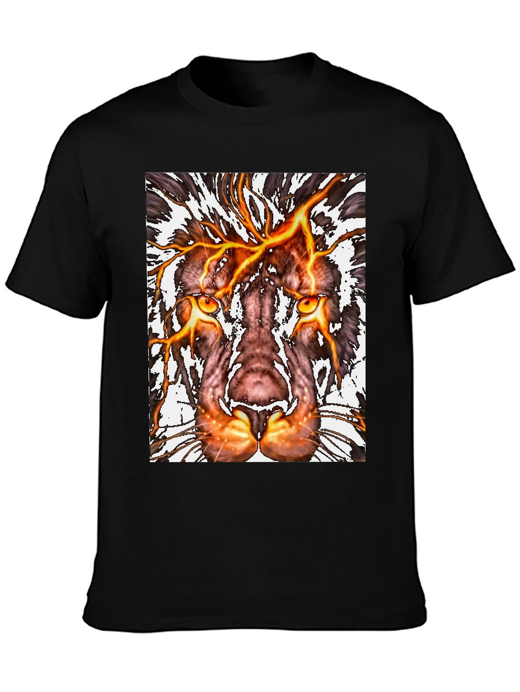 Fiery Lion Graphic Tee - Bold Animal Print