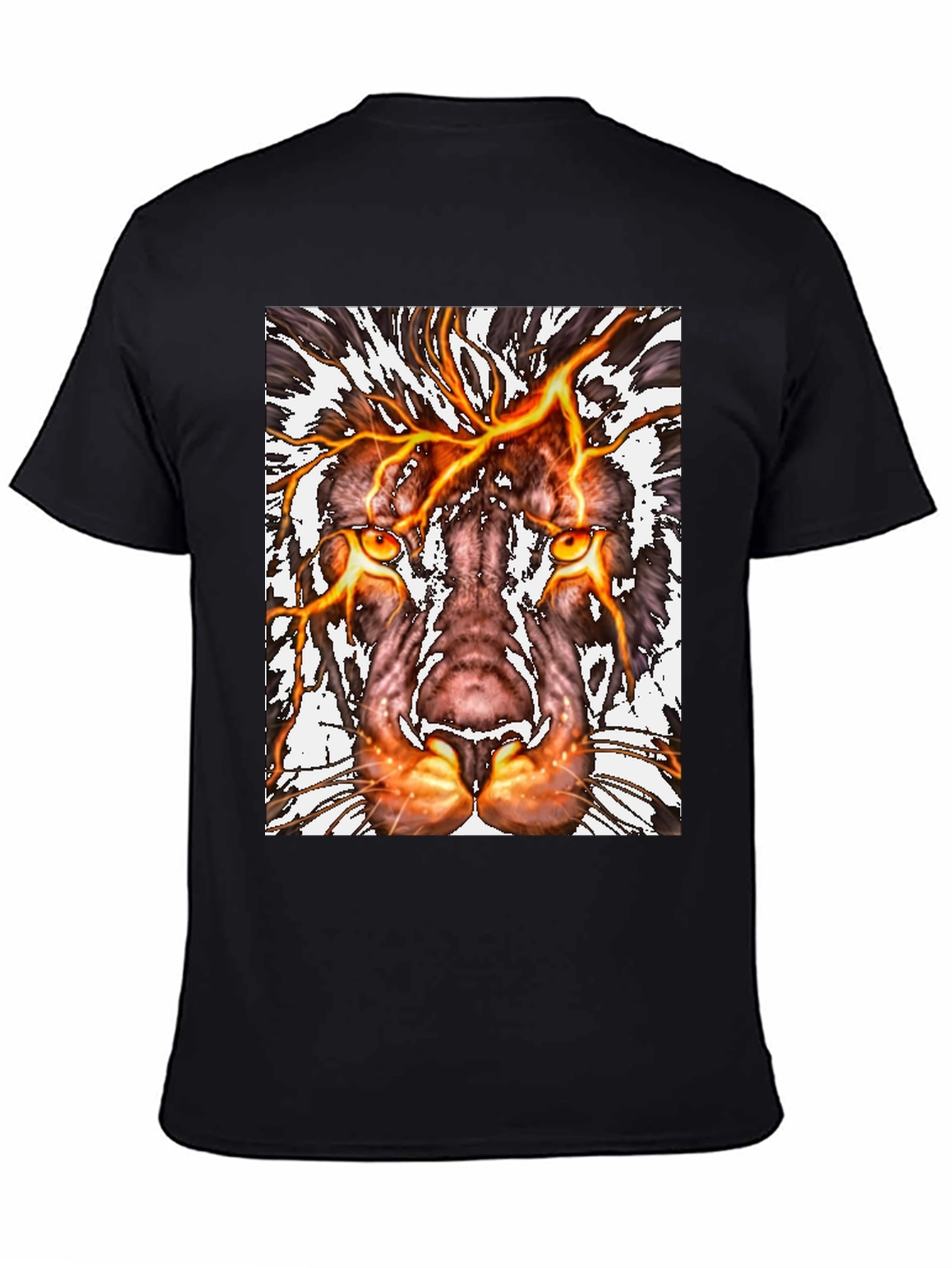 Fiery Lion Graphic Tee - Bold Animal Print