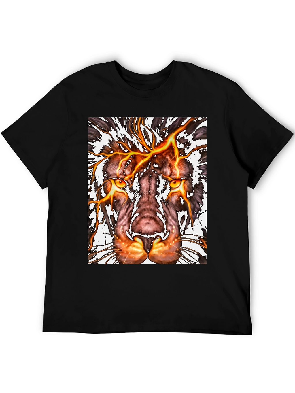 Fiery Lion Graphic Tee - Bold Animal Print