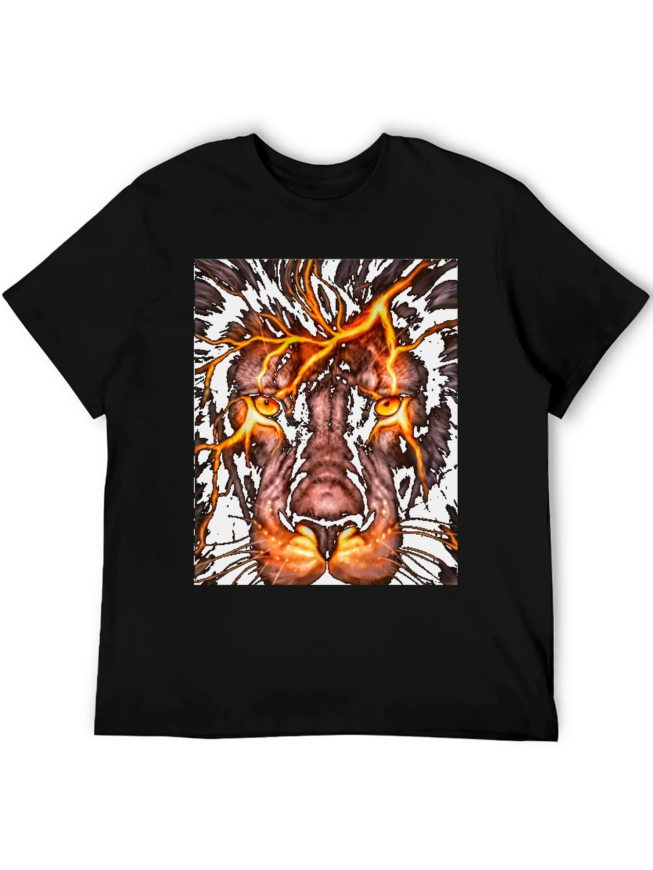 Fiery Lion Graphic Tee - Bold Animal Print
