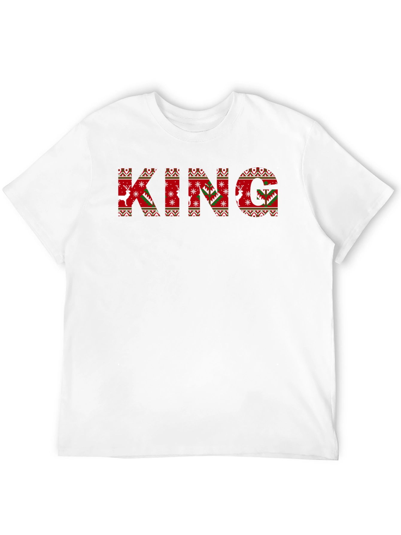 Festive King Christmas Sweater Pattern T-Shirt