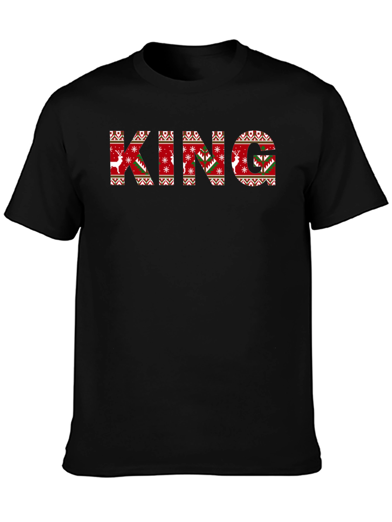 Festive King Christmas Sweater Pattern T-Shirt