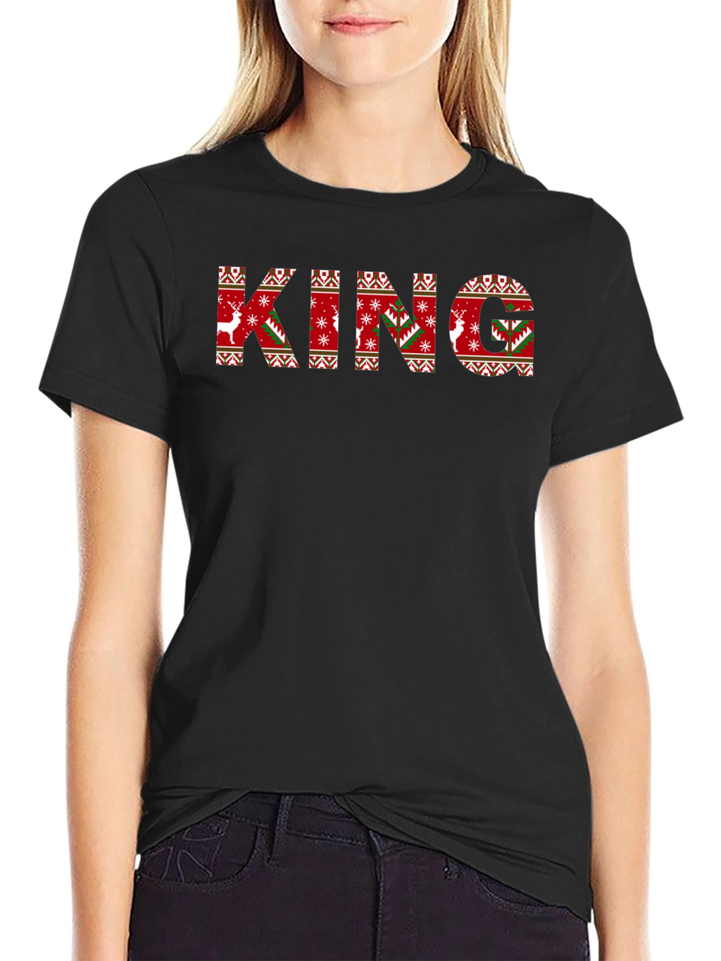 Festive King Christmas Sweater Pattern T-Shirt